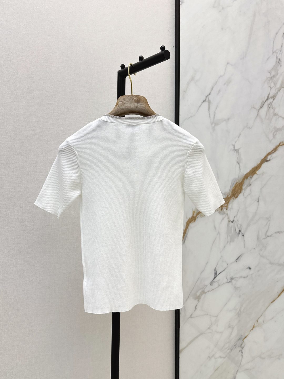 Luxury Ribbed Cotton V-Neck T-Shirt