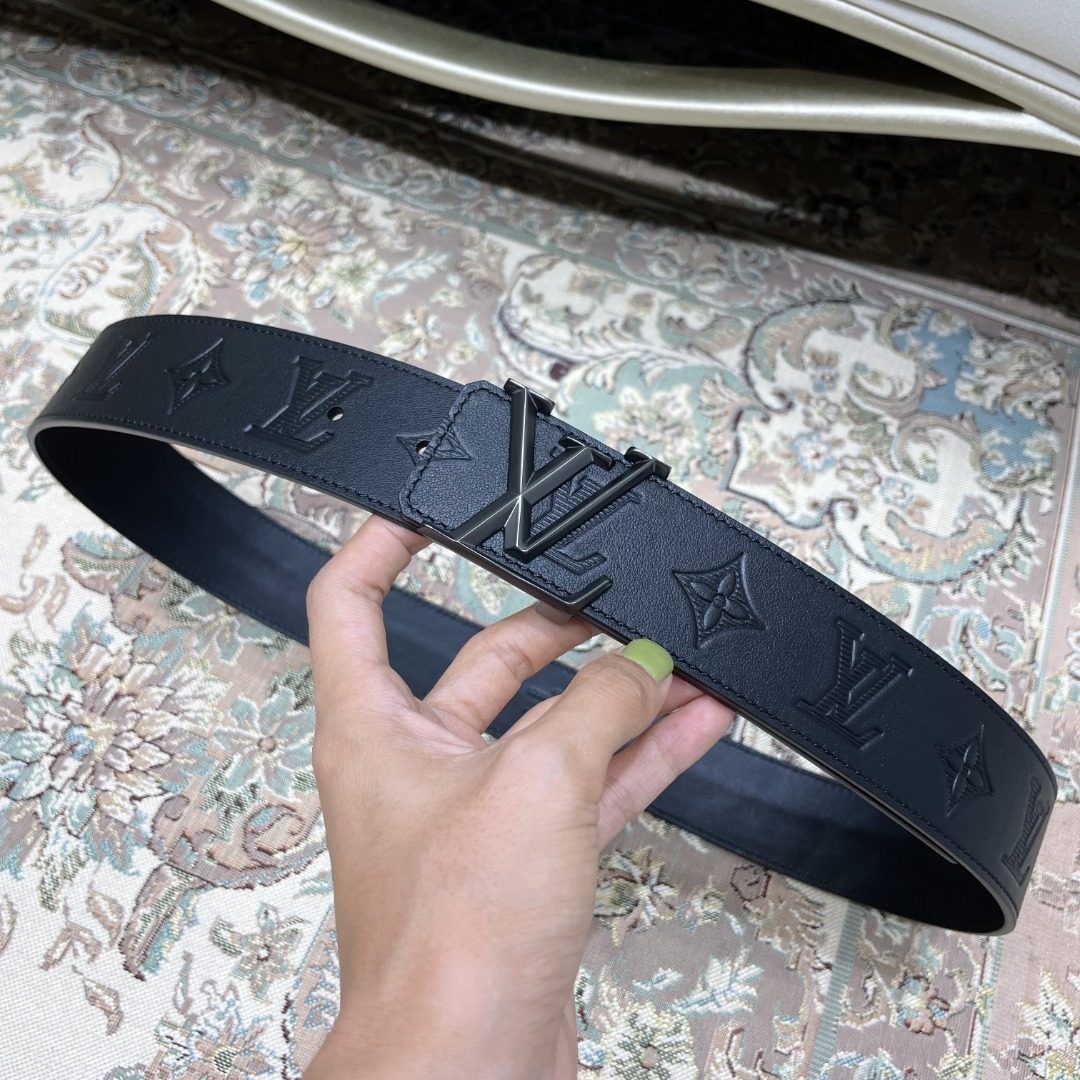 Louis Vuitton Monogram Shadow Black Leather Belt