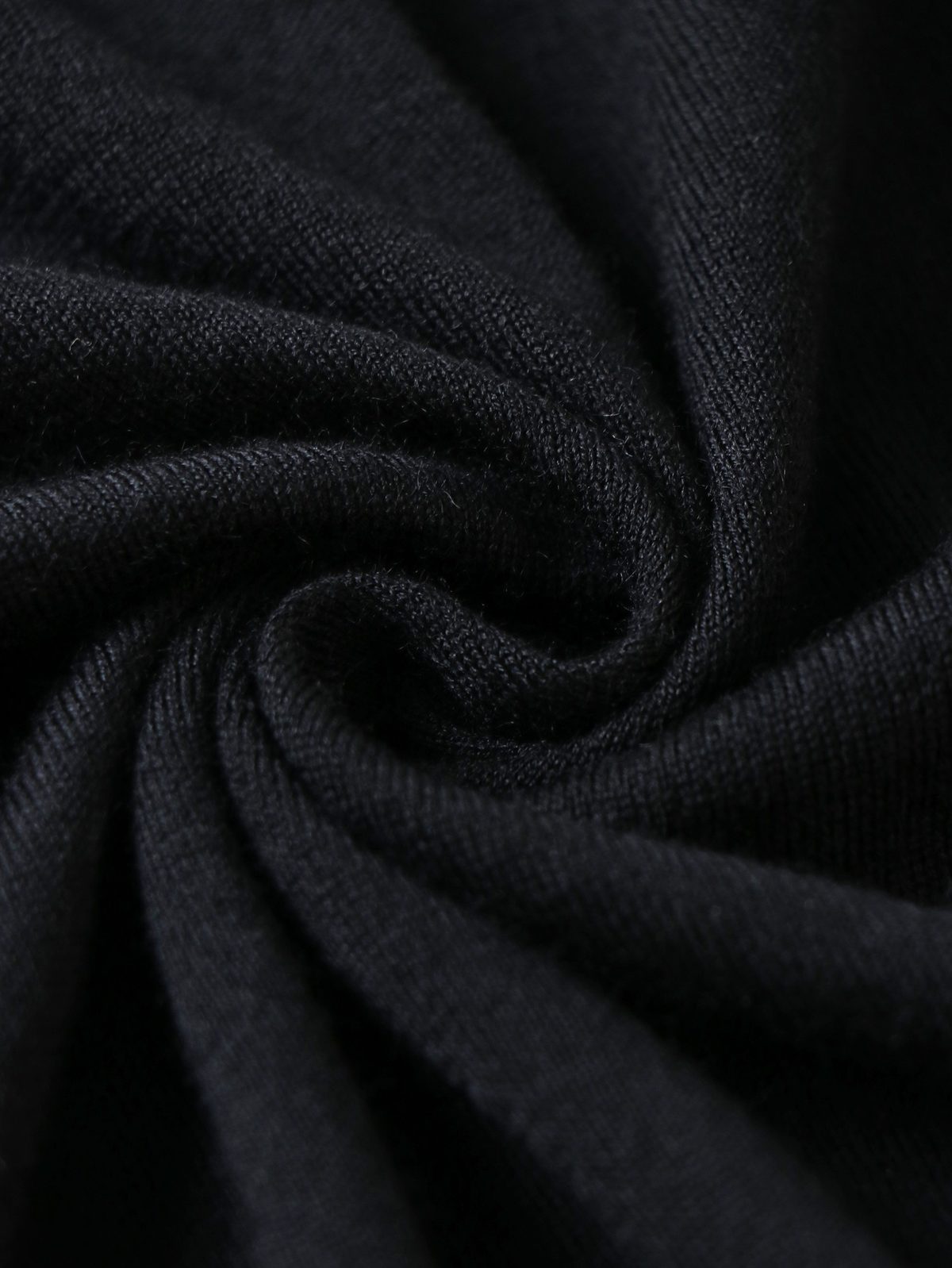 Luxury Black Ribbed Knit Sweater