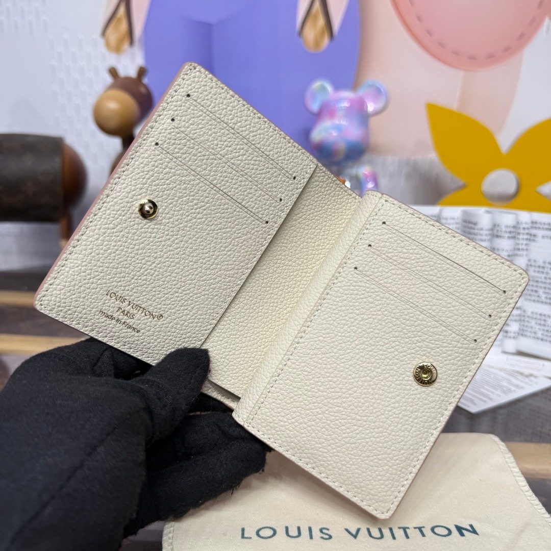 Louis Vuitton Cream Leather Compact Wallet