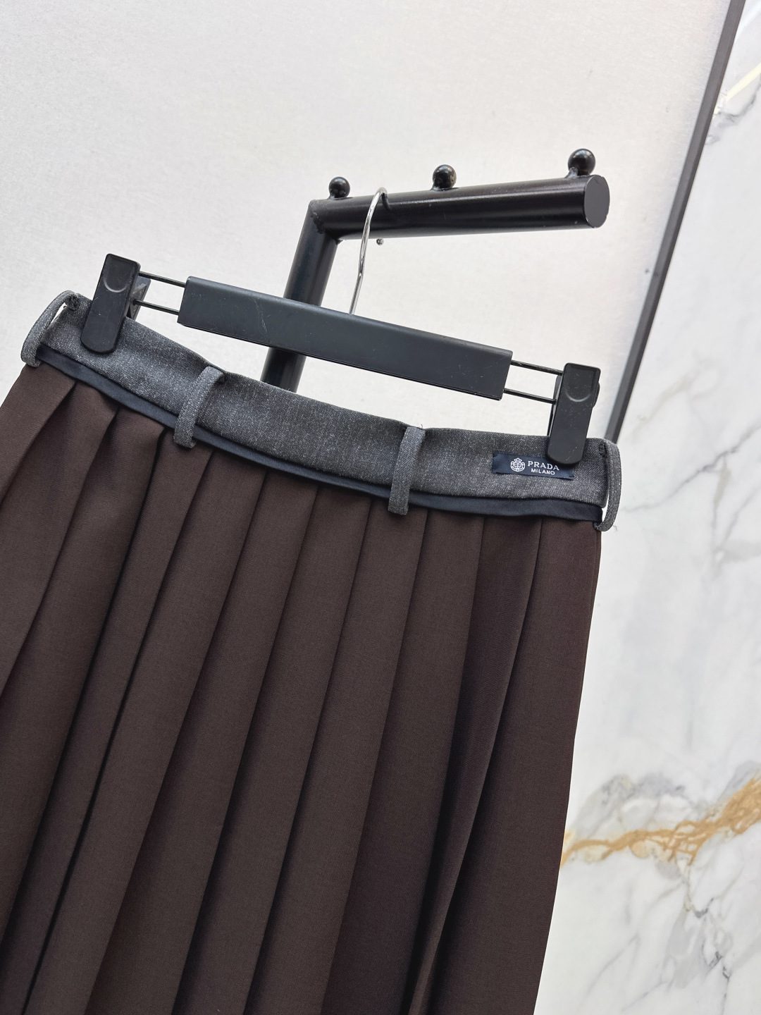 Prada Milano Pleated Wool Skirt