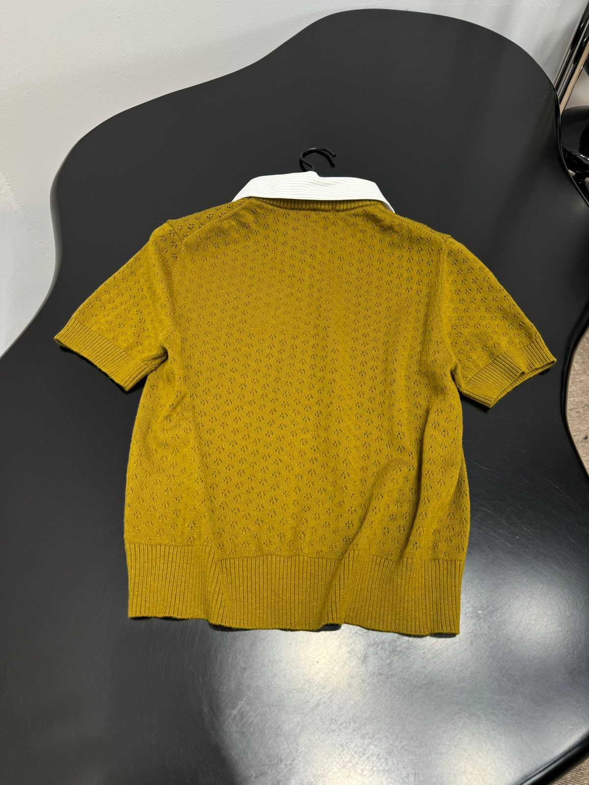 Mustard Yellow Knit Polo Shirt