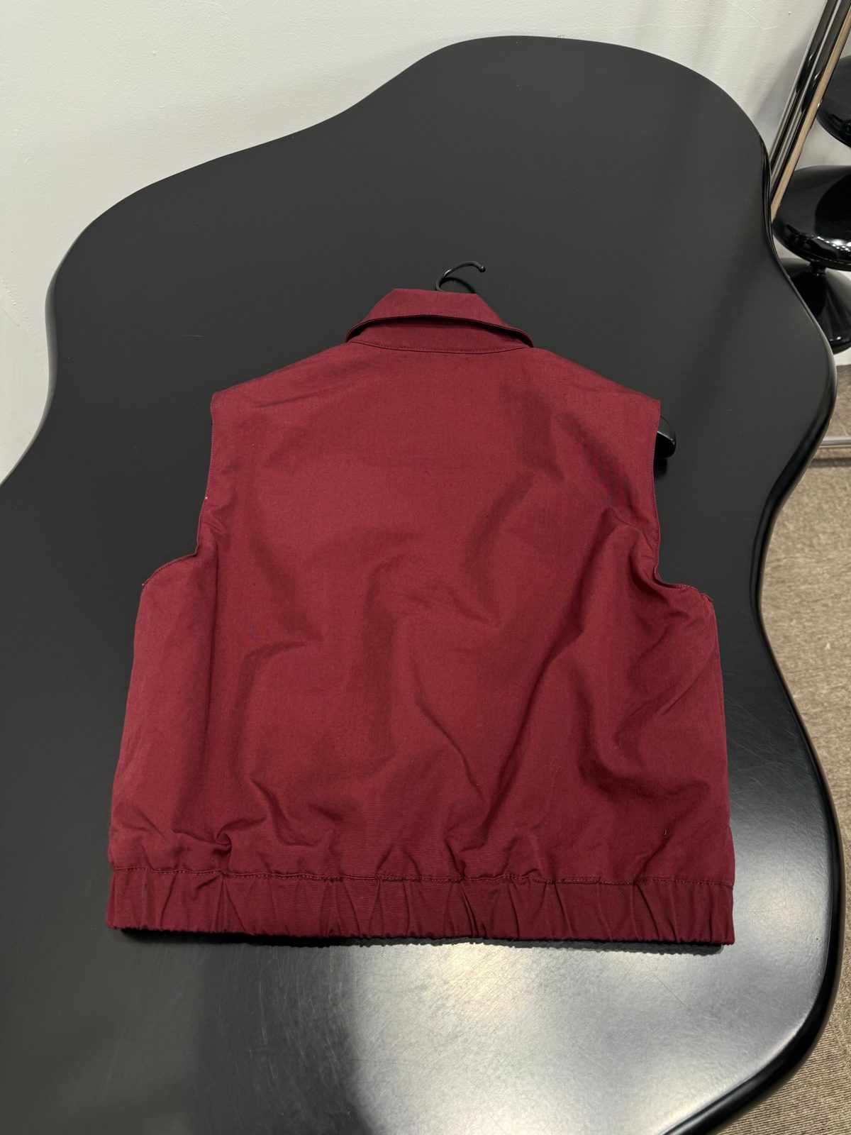Miu Miu Nylon Zip-Up Vest Burgundy