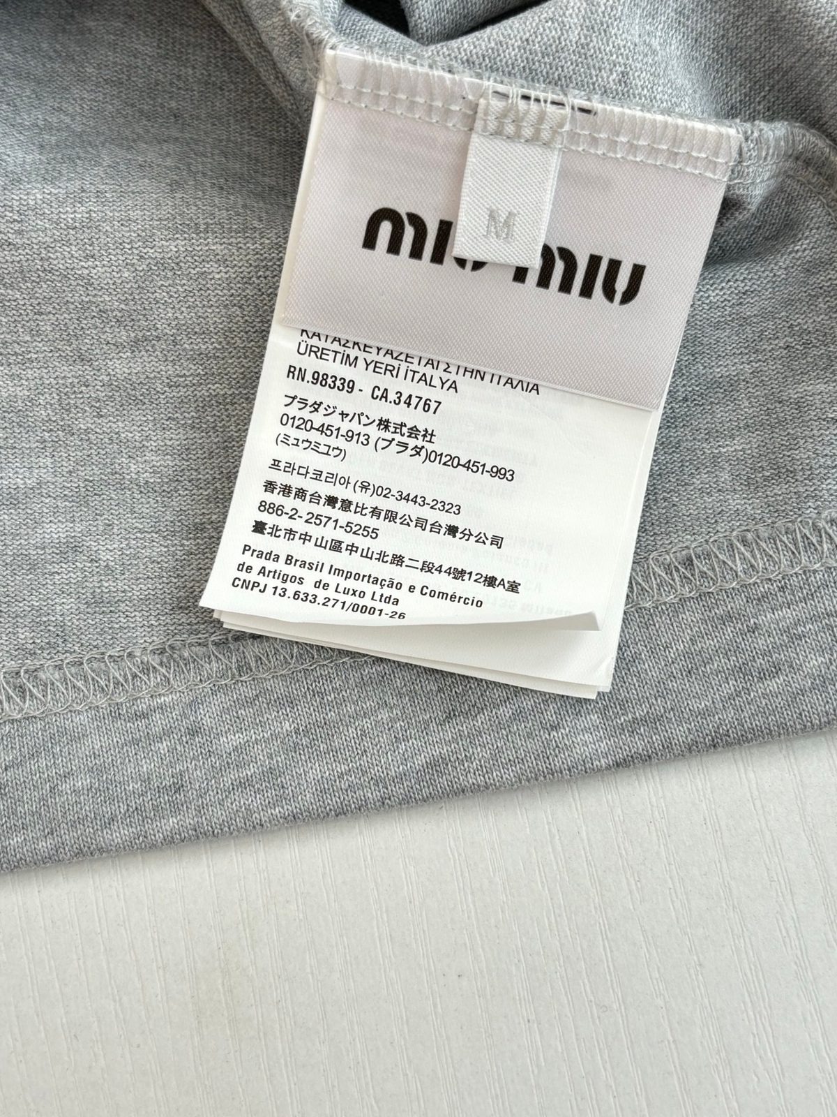 Miu Miu Grey Half-Zip Polo Shirt