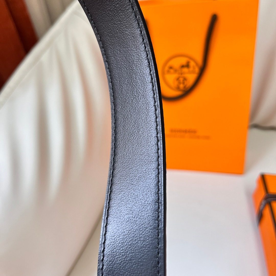 Hermès Reversible Leather Belt Blue