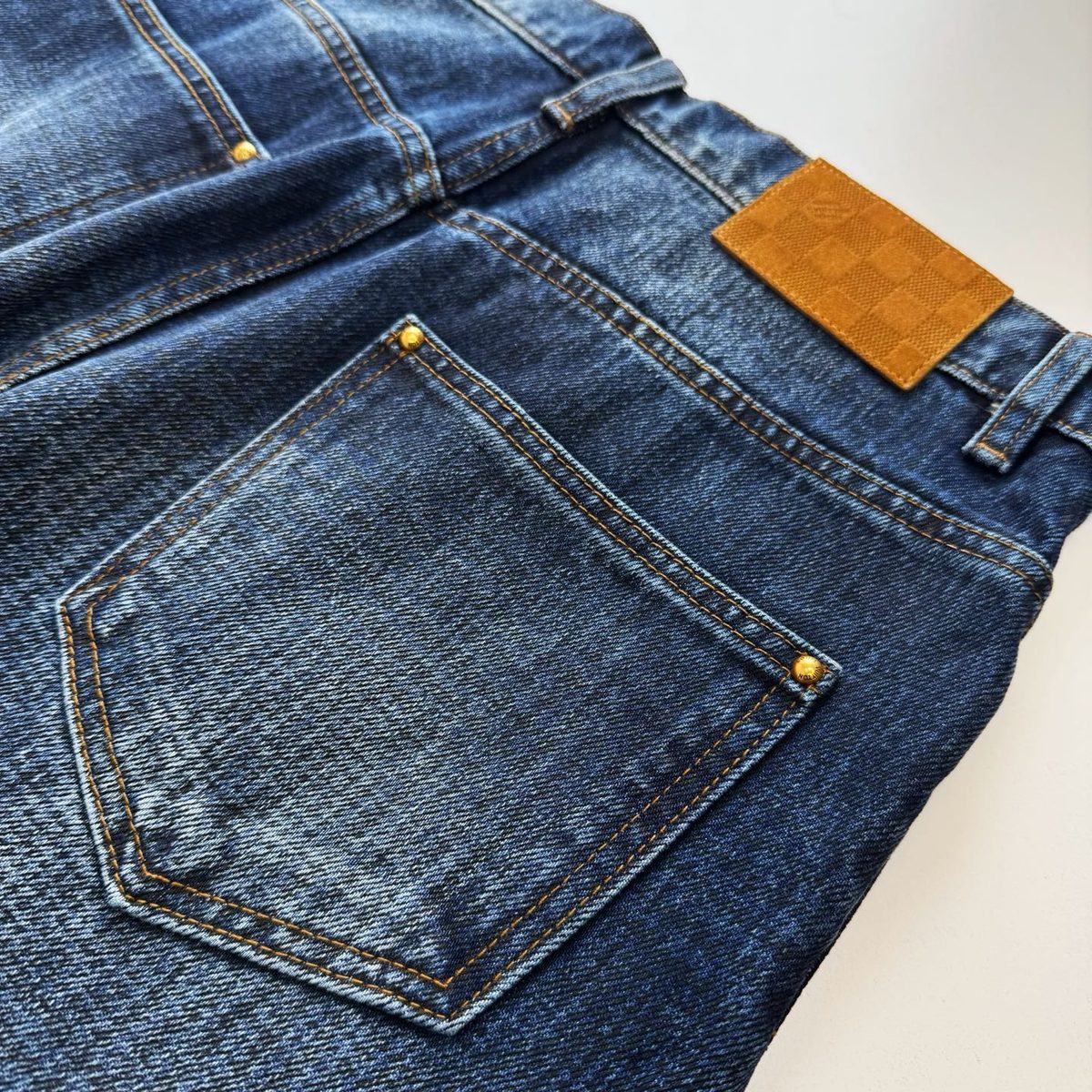 Premium Denim Jeans with Leather Patch