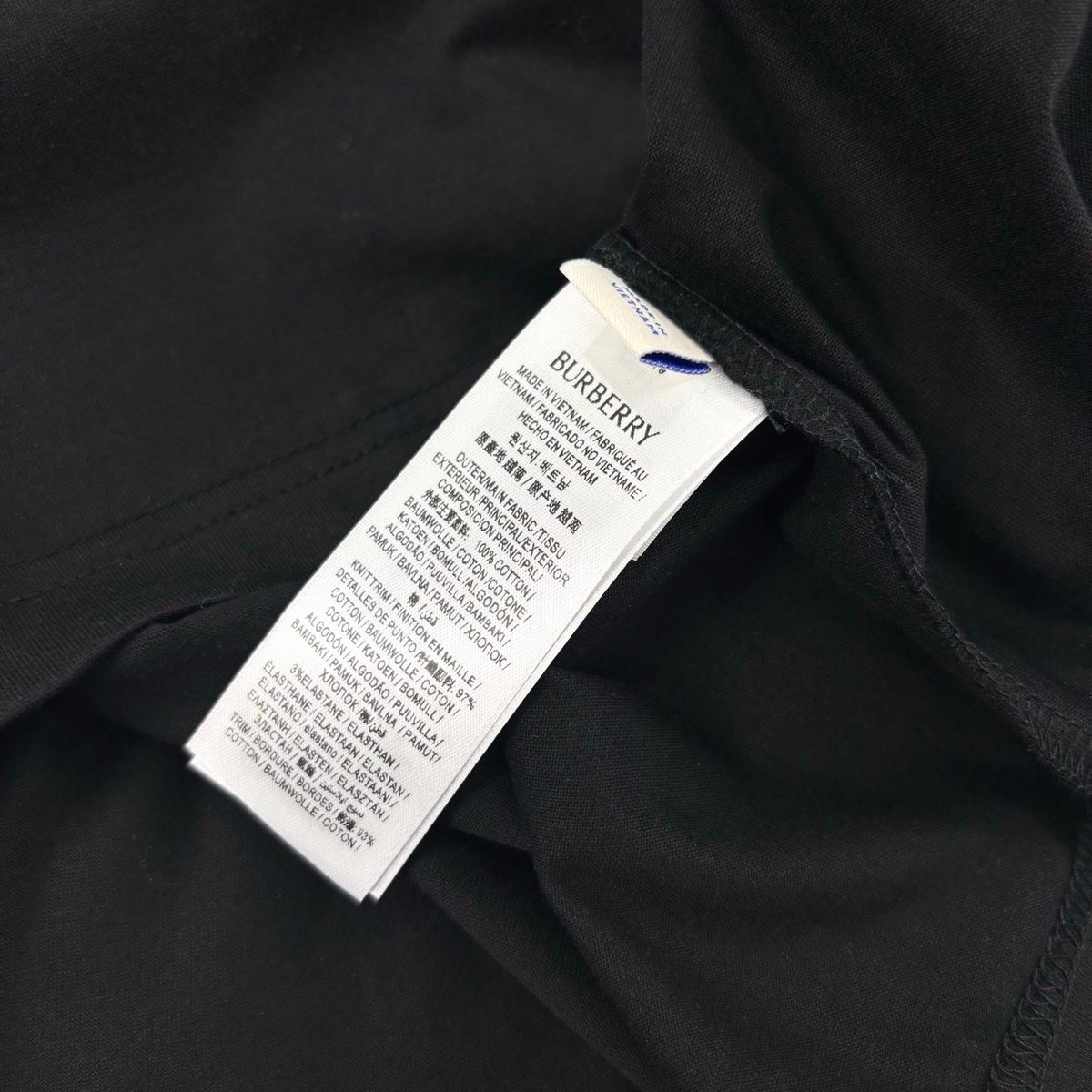 Burberry Checked Sleeve Black T-Shirt