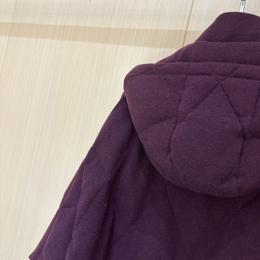 Quilted Hooded Wool Blend Parka Coat
