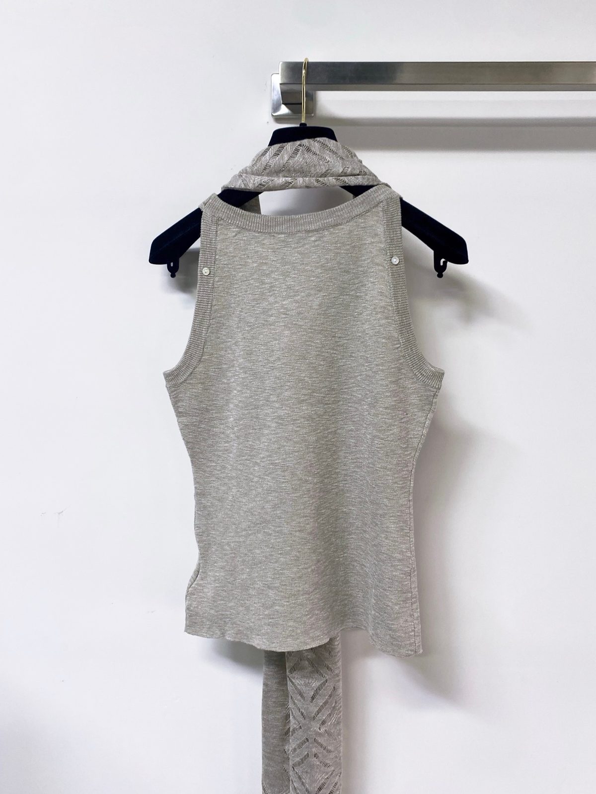 Miu Miu Linen Blend Sleeveless Tank Top