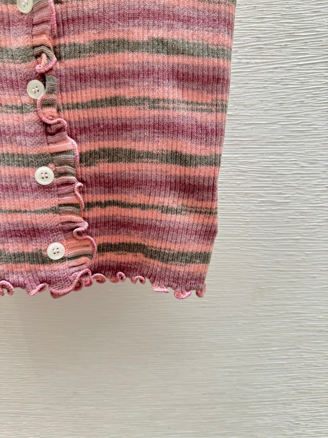 Striped Wool Blend Knit Cardigan