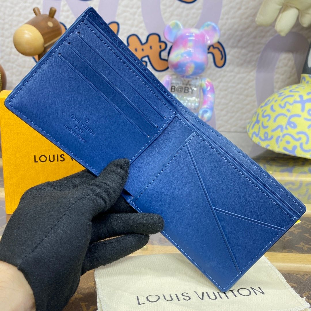 Louis Vuitton Blue Leather Card Wallet