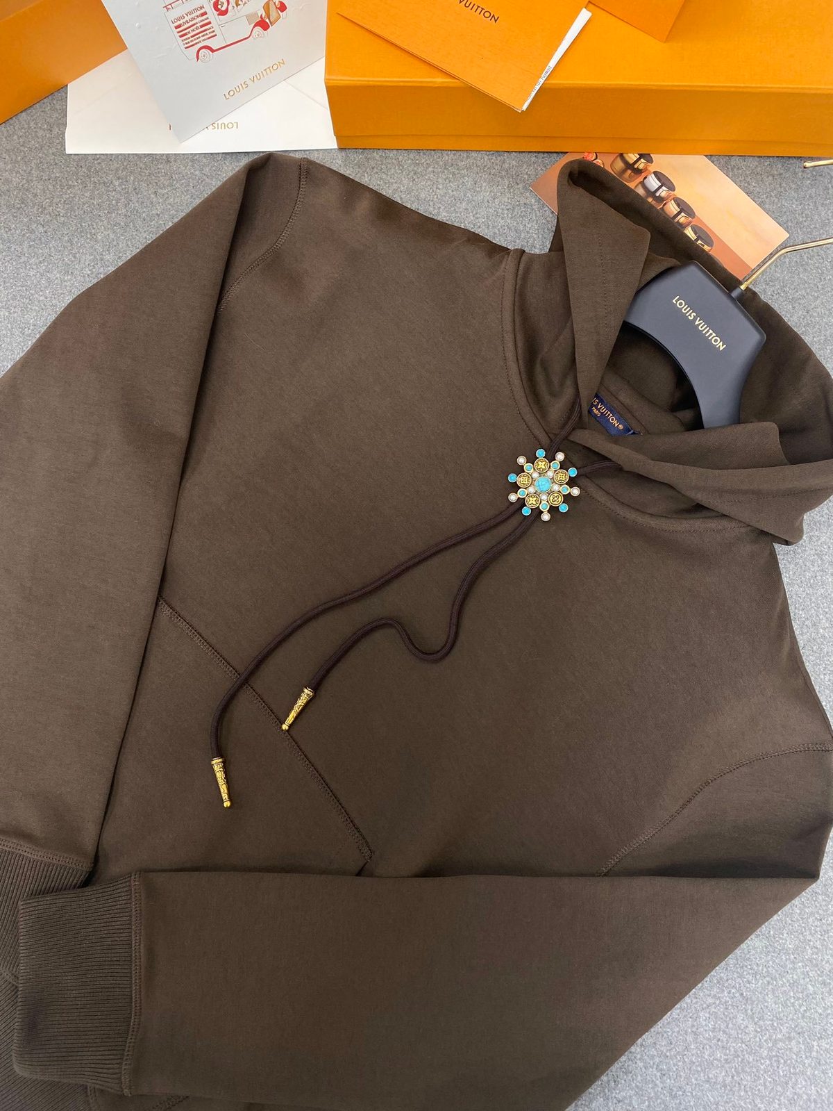 Louis Vuitton Brown Zip Hoodie Sweatshirt