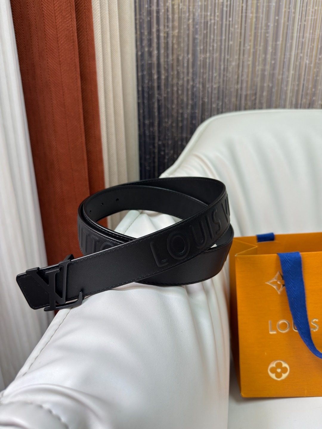 Louis Vuitton Damier Black Leather Belt