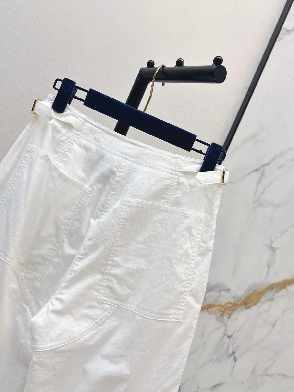 Luxury White Cargo Pants with Utility Pockets