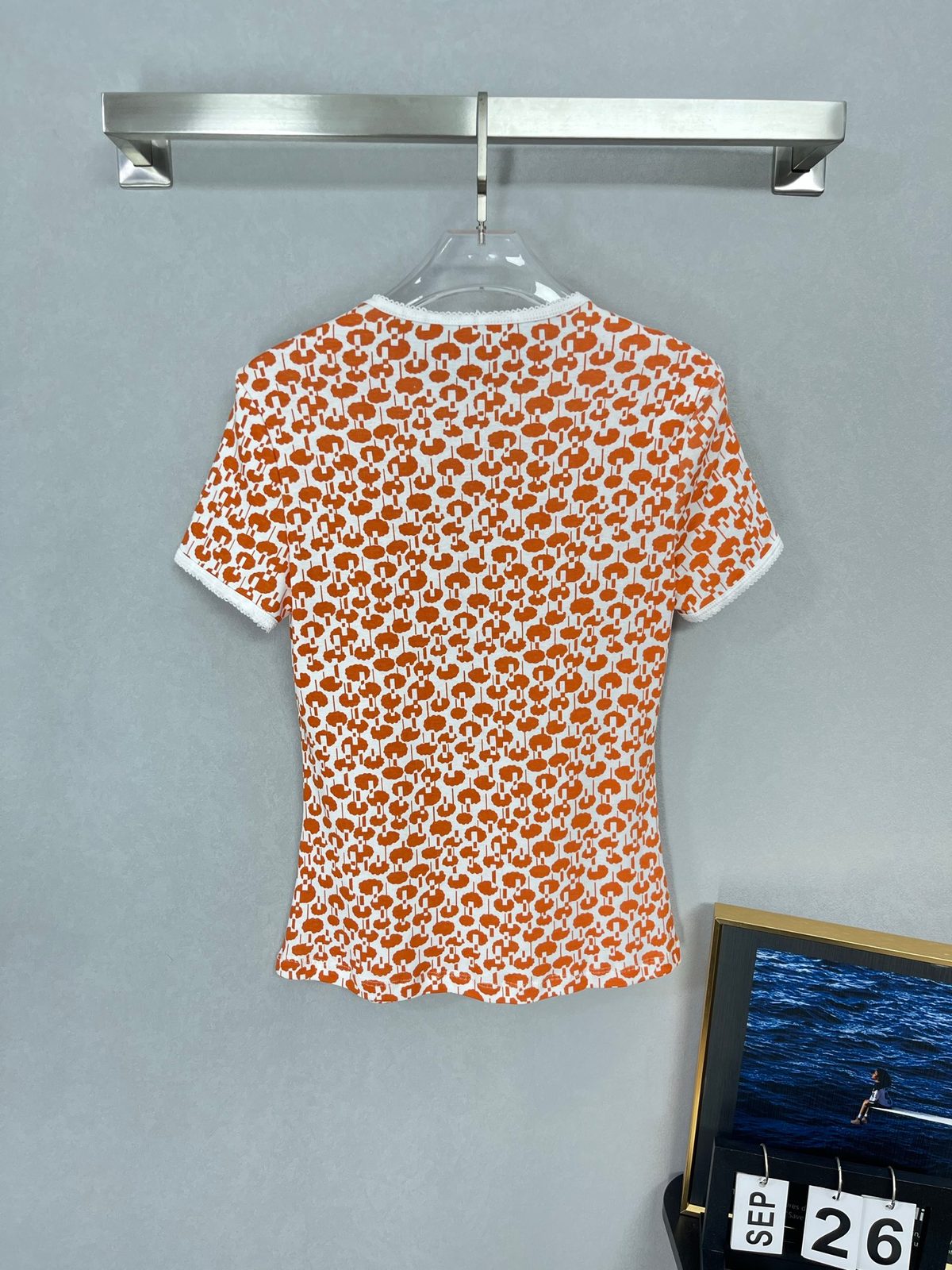 Miu Miu Geometric Print Crewneck T-Shirt