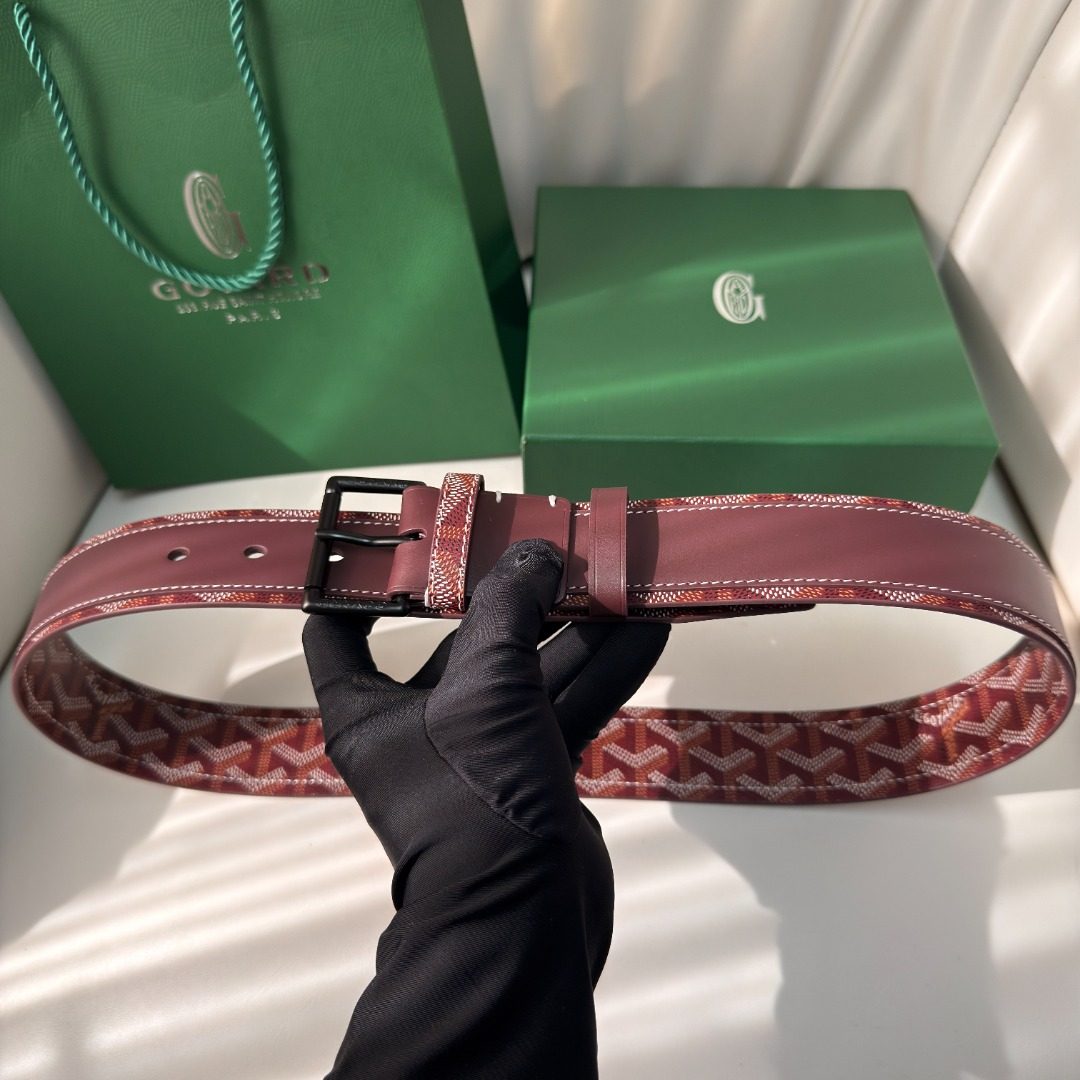 Gucci GG Monogram Canvas Leather Belt
