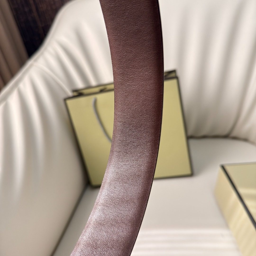 Tom Ford Leather Belt with Gold Hardware