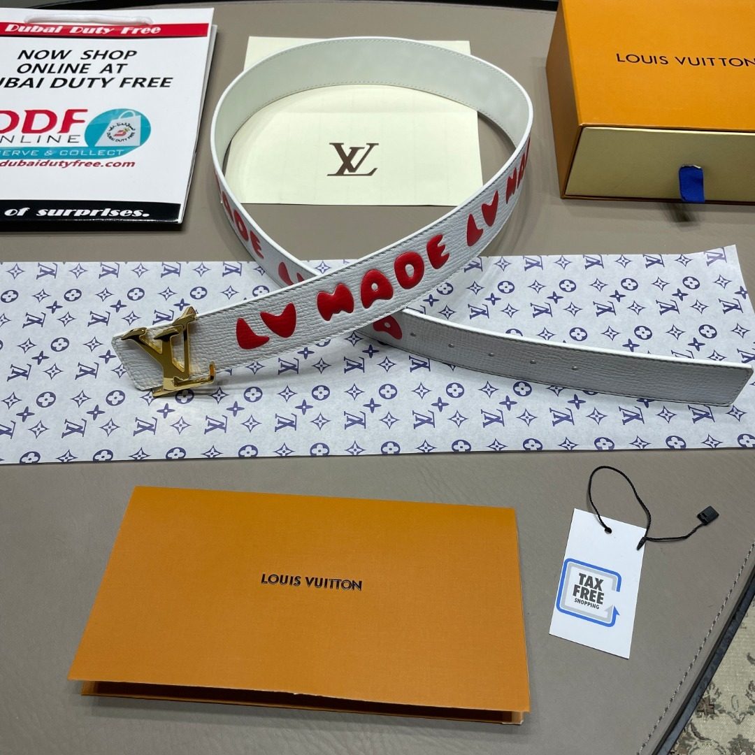 Louis Vuitton Monogram Heart Belt White
