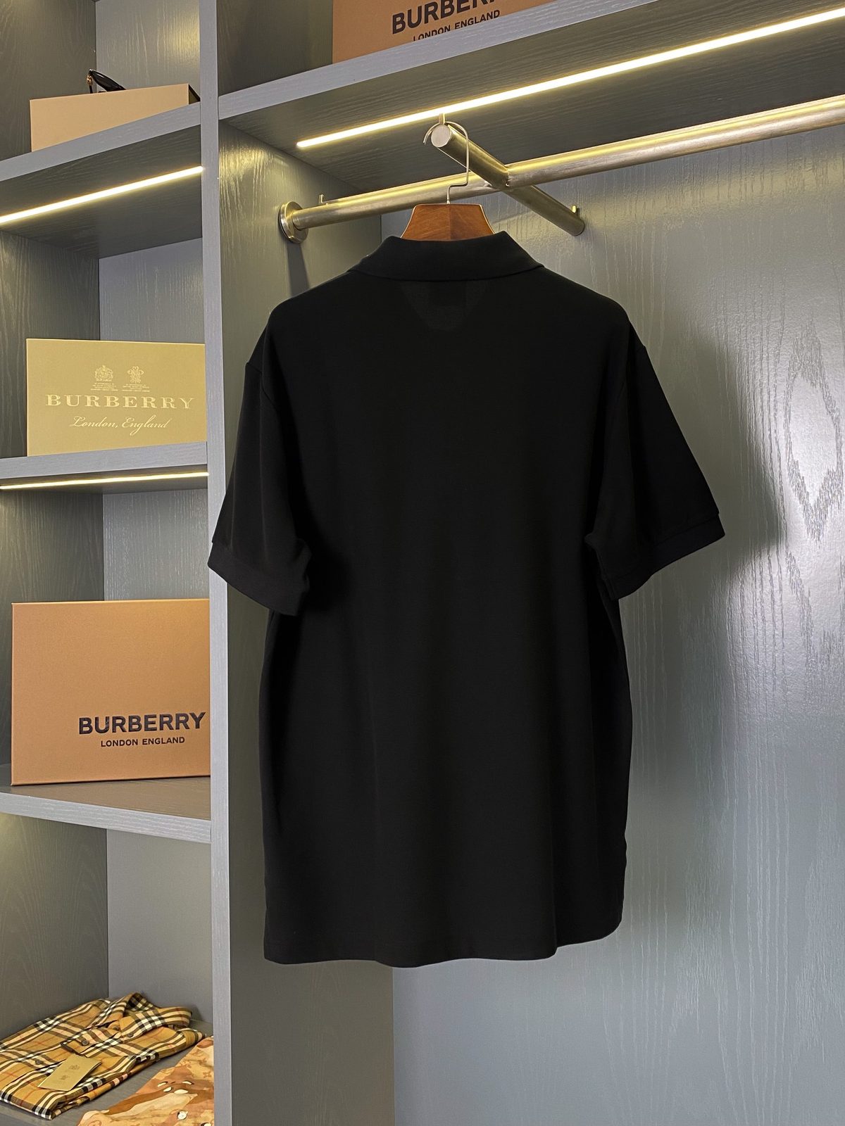 Burberry London England Black Polo Shirt