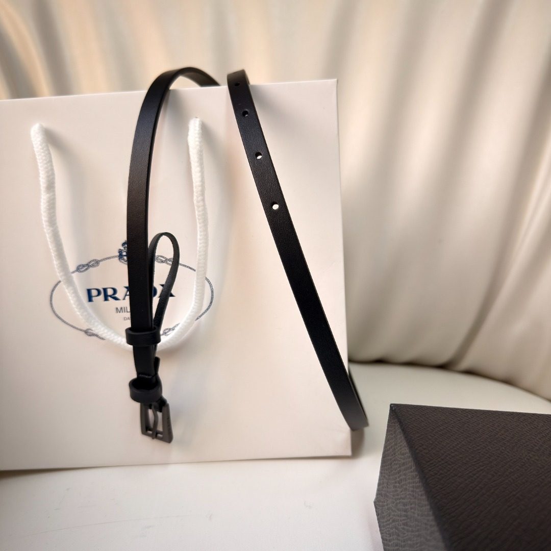 Prada Milano Black Leather Belt