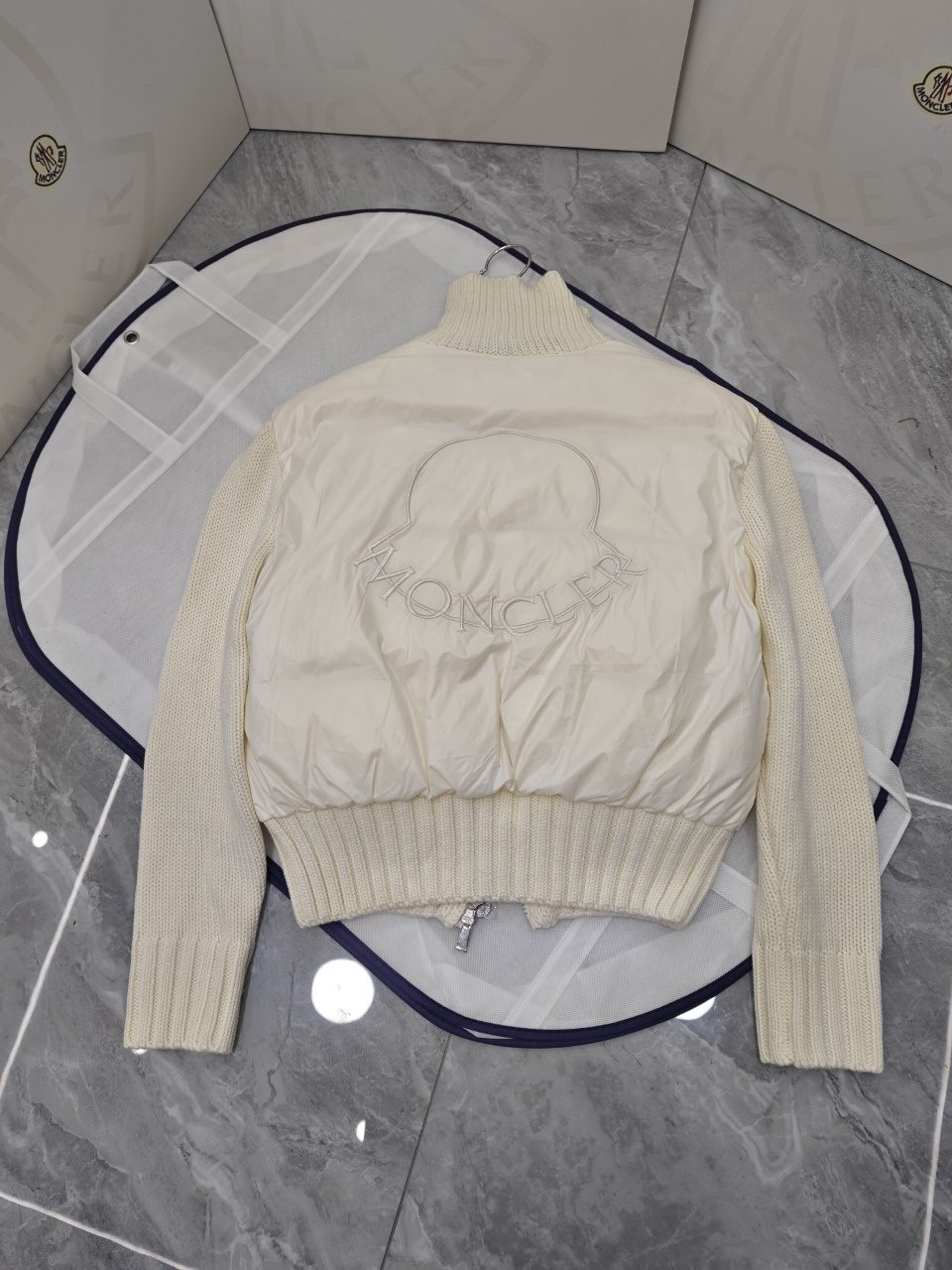 Moncler Quilted Puffer Jacket Cream