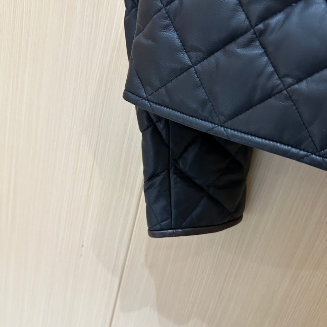 Black Quilted Nylon Bomber Jacket