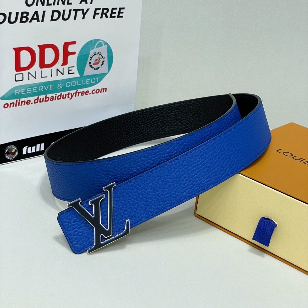 Louis Vuitton Blue Leather LV Belt