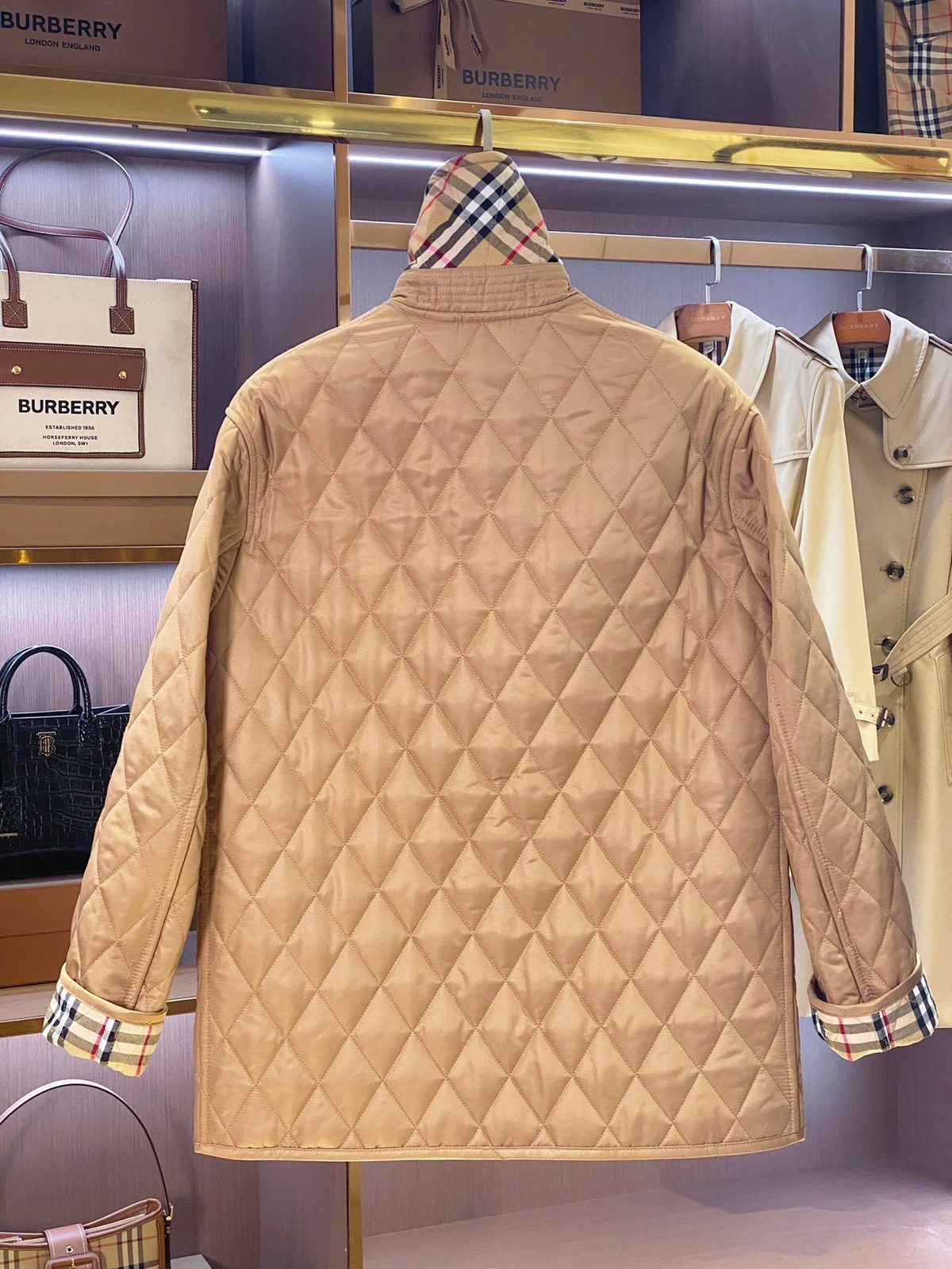 Burberry Quilted Jacket with Nova Check Lining
