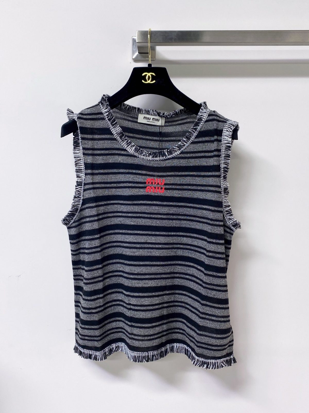 Miu Miu Striped Knit Tank Top
