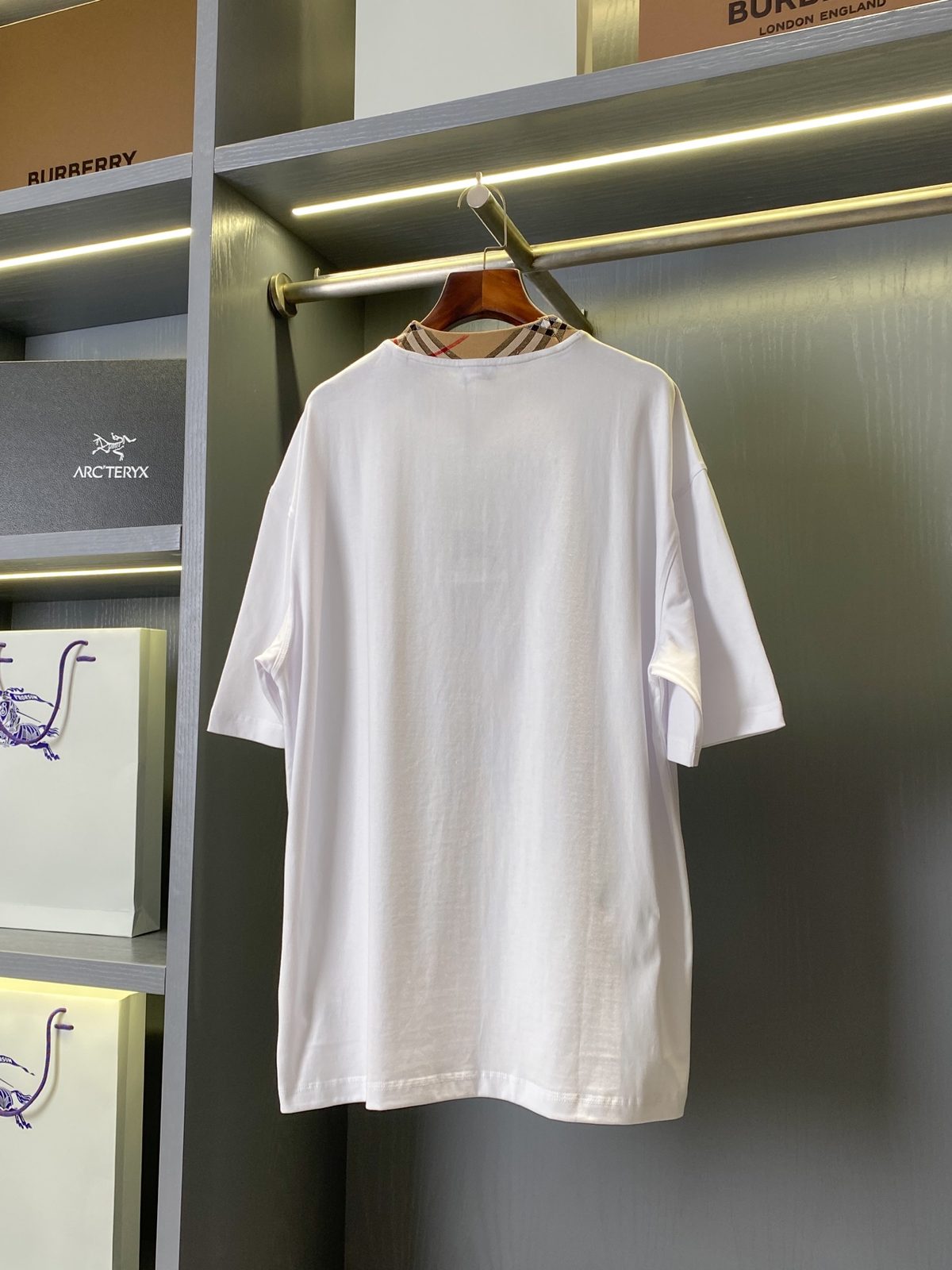 Burberry Striped Collar Oversized T-Shirt
