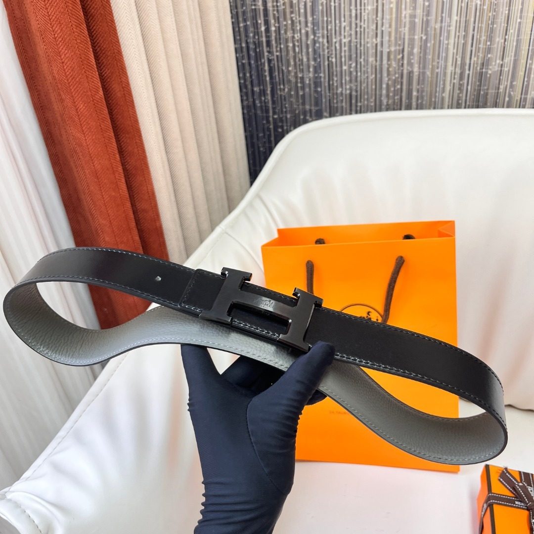 Hermès H Buckle Reversible Leather Belt