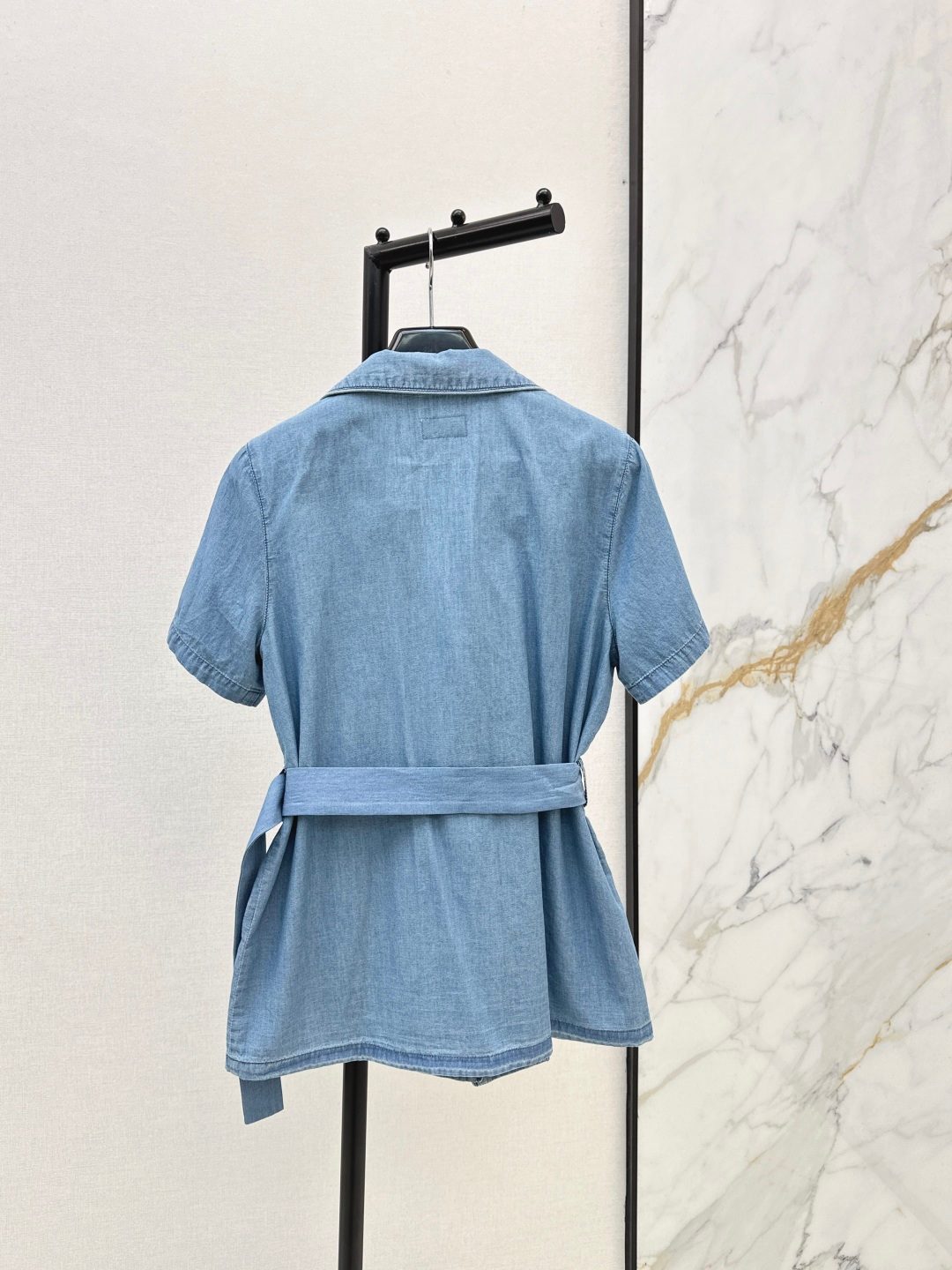 Saint Laurent Denim Short-Sleeve Shirt Dress