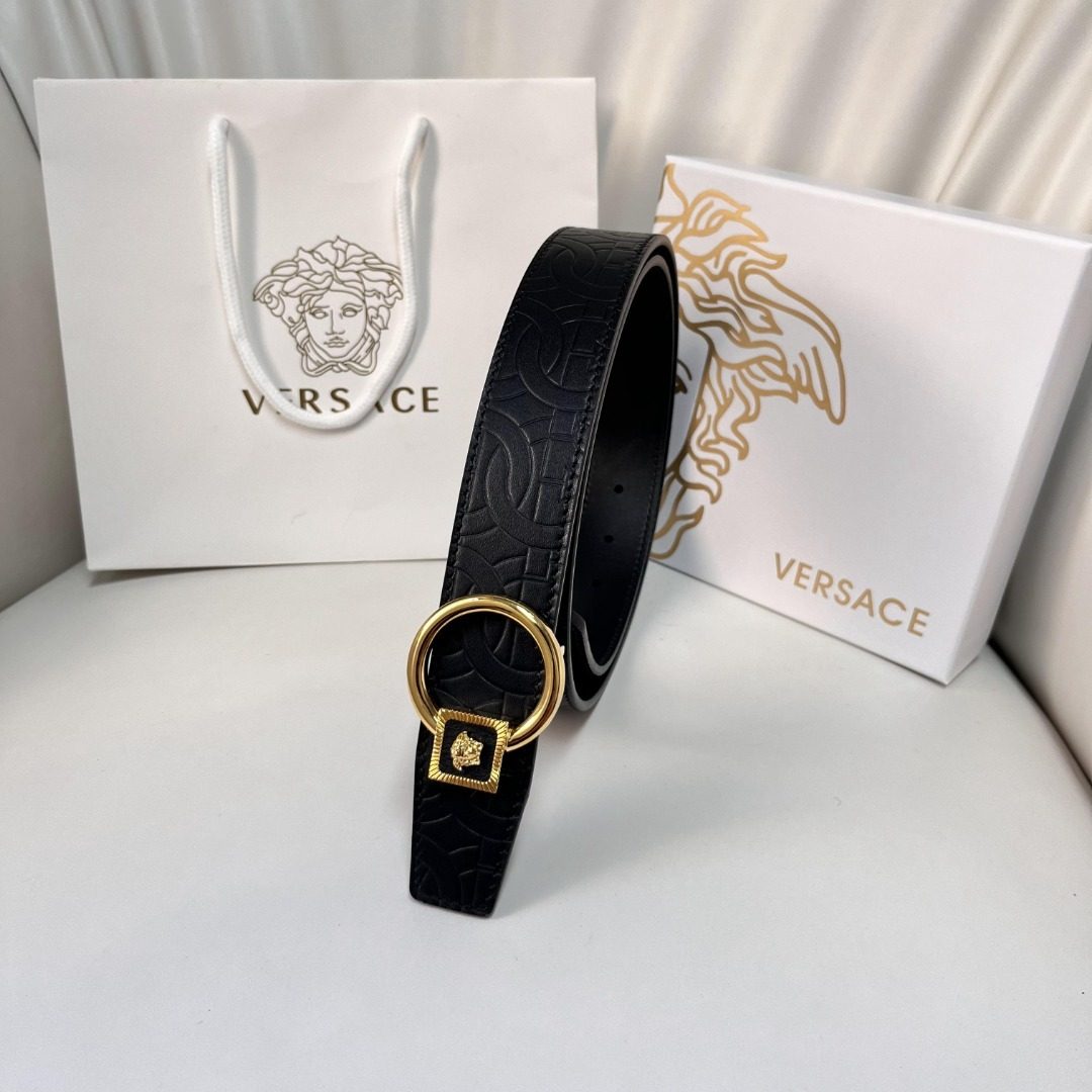 Versace Medusa Crocodile Leather Belt