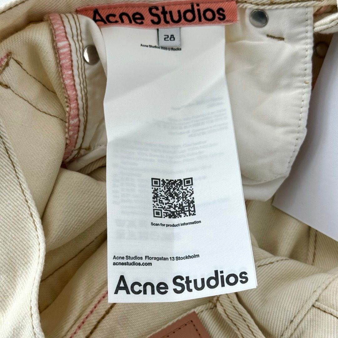 Acne Studios Cream Denim Curved Jeans