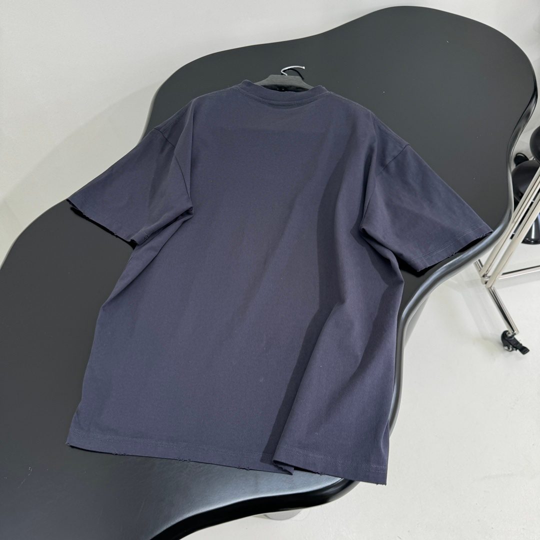 Navy Cotton Crewneck T-Shirt