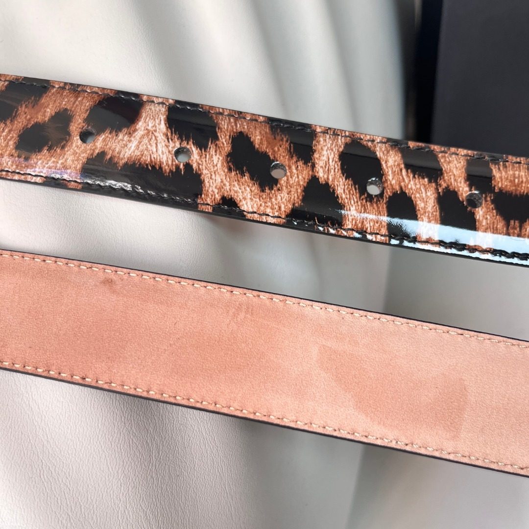 Dolce & Gabbana Leopard Print Leather Belt