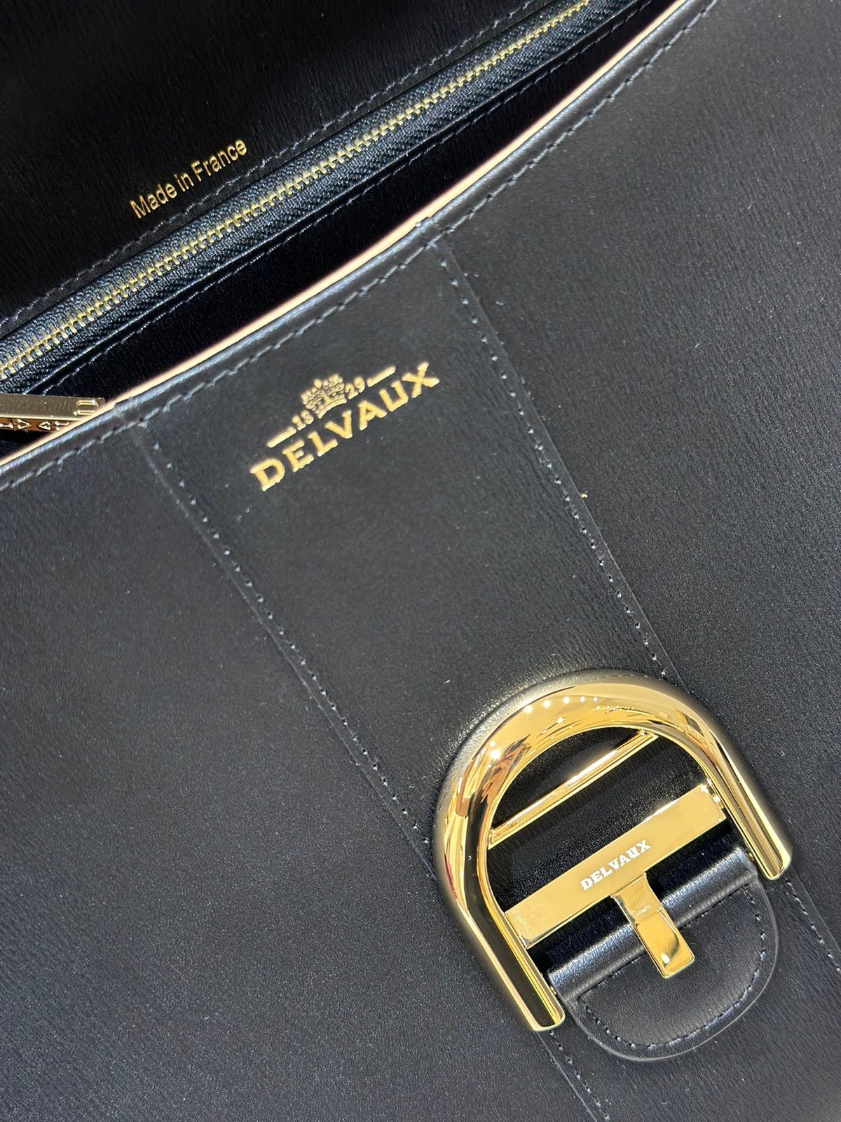 Delvaux Brillant Leather Shoulder Bag Black