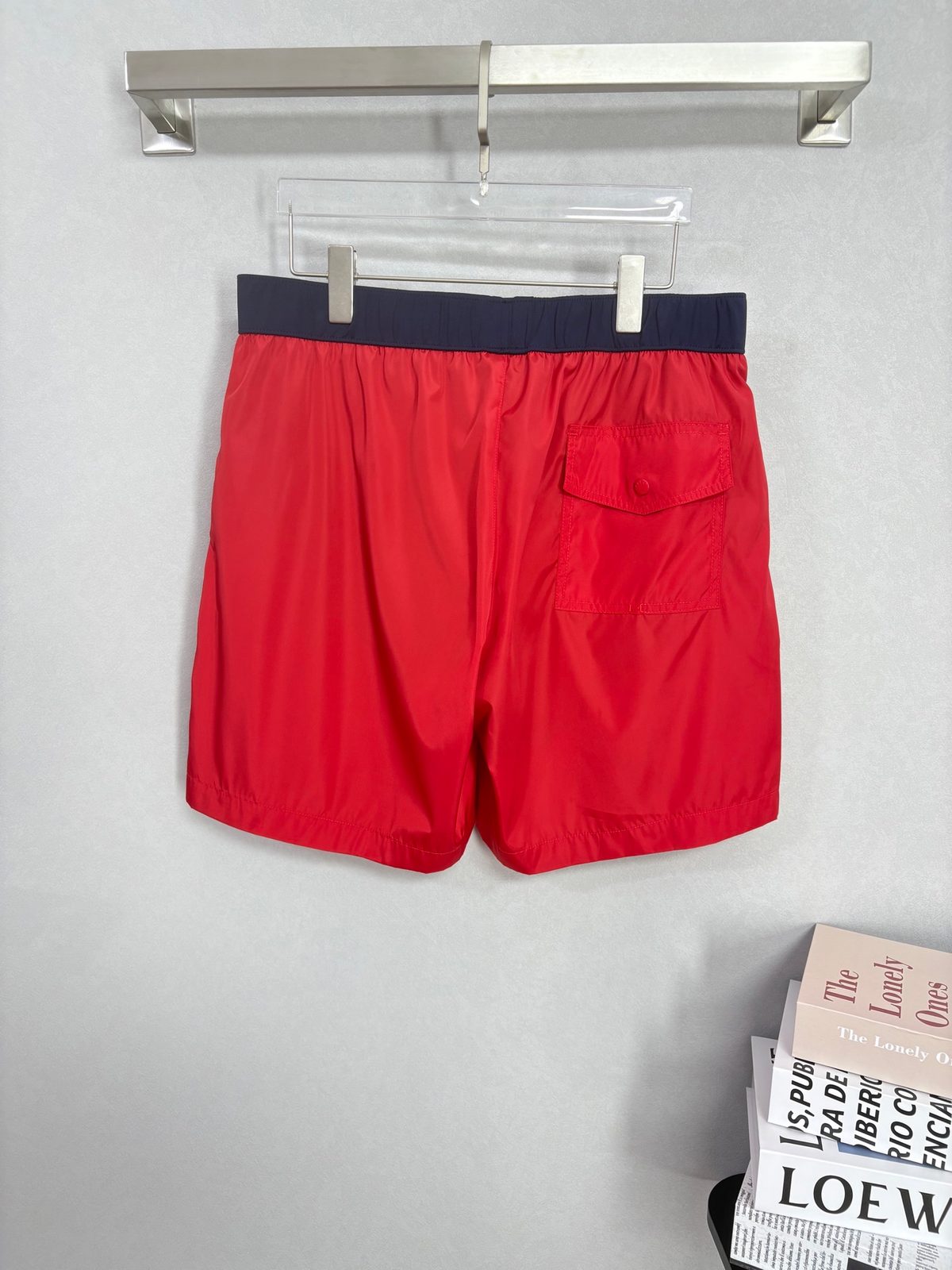 Moncler Red Nylon Swim Shorts