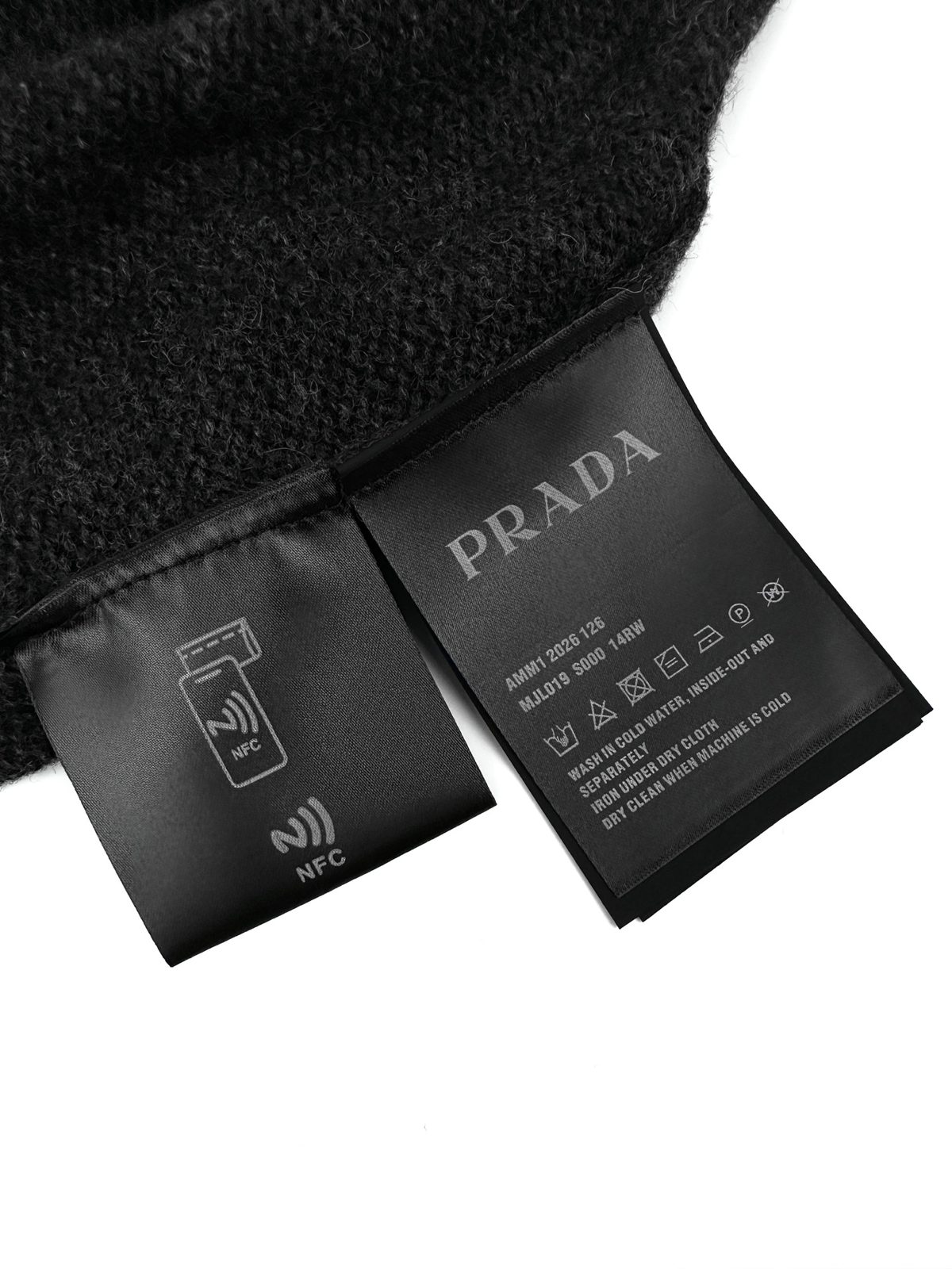 Prada NFC-Enabled Black Wool Gloves