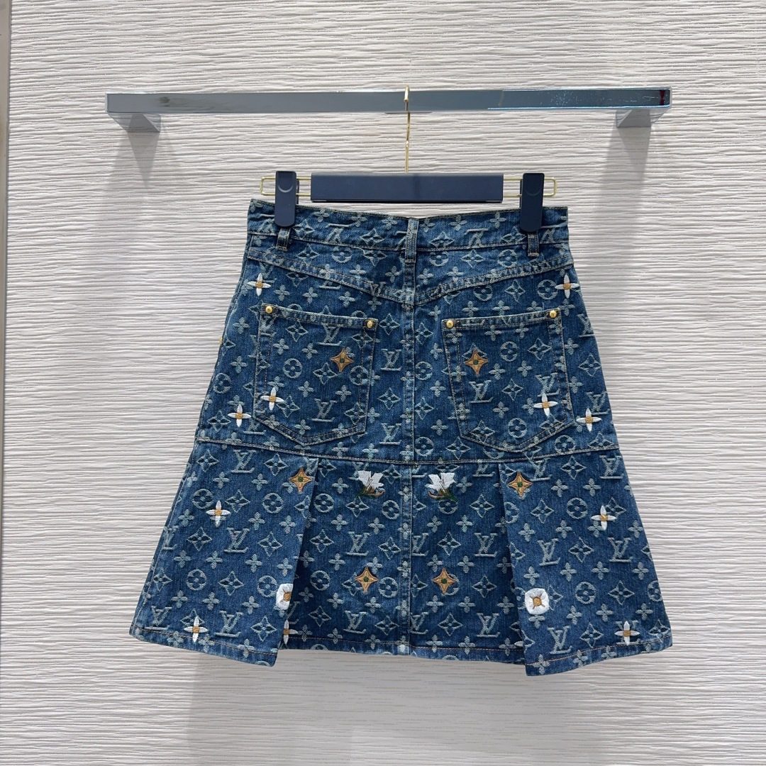 Louis Vuitton Monogram Denim Mini Skirt