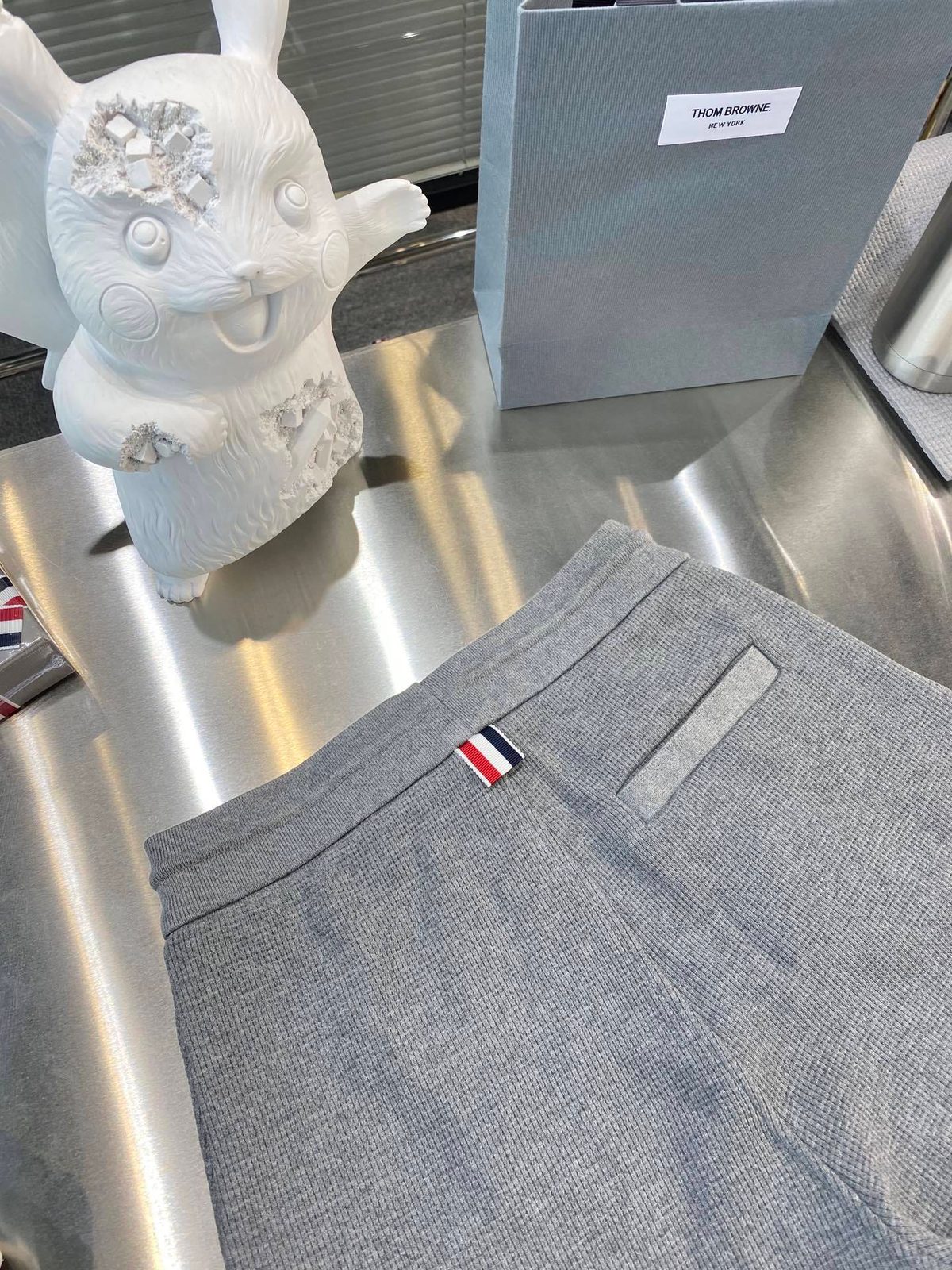 Thom Browne Gray Striped Sweatpants