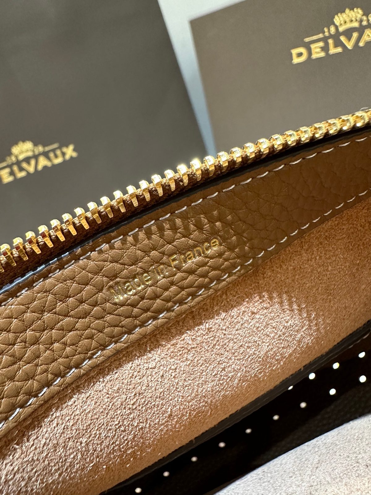 Delvaux Leather Wristlet with Strap