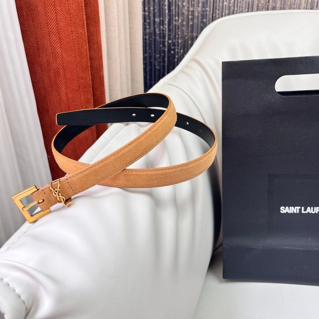 Saint Laurent Suede Leather Belt