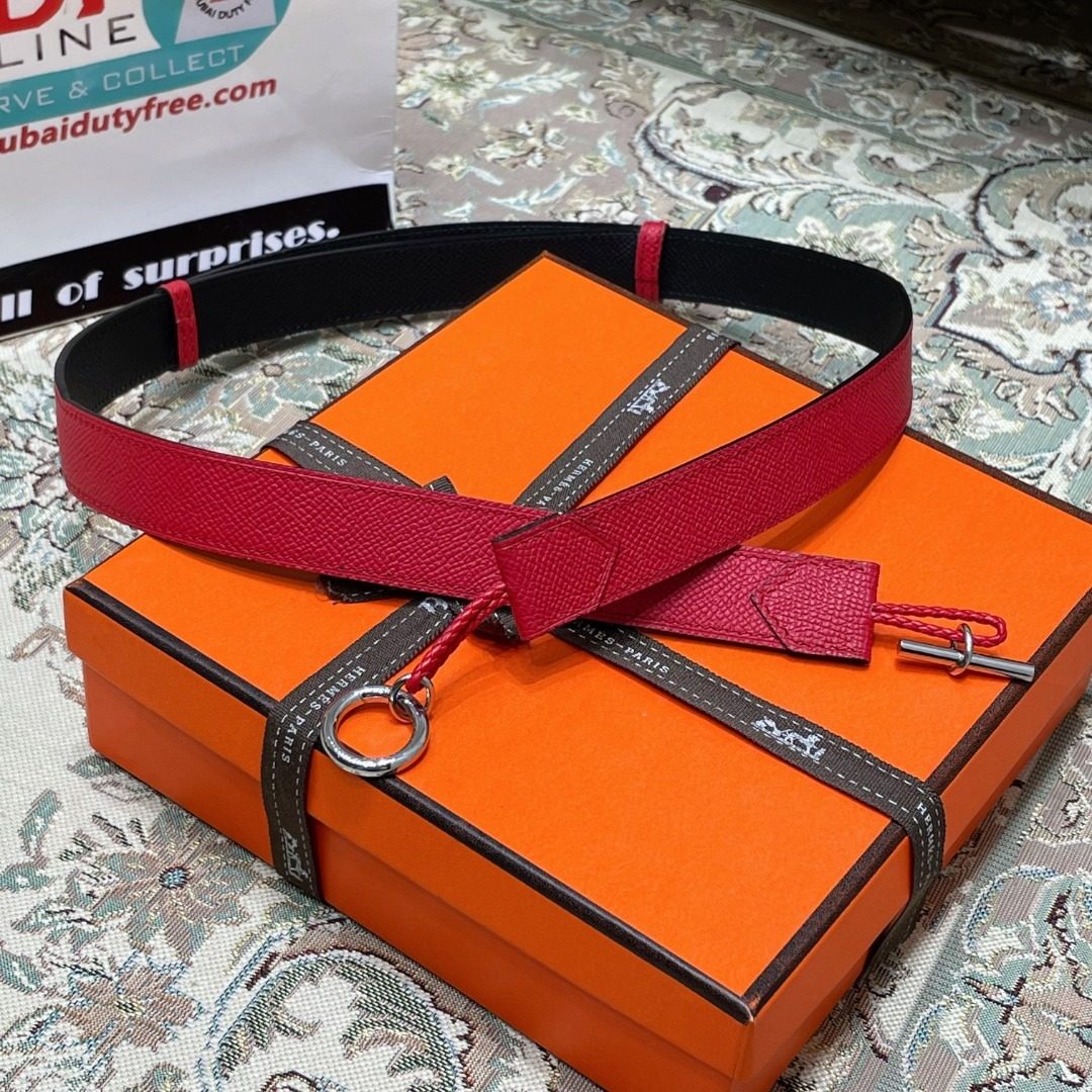 Hermès Leather Belt with Gold Hardware