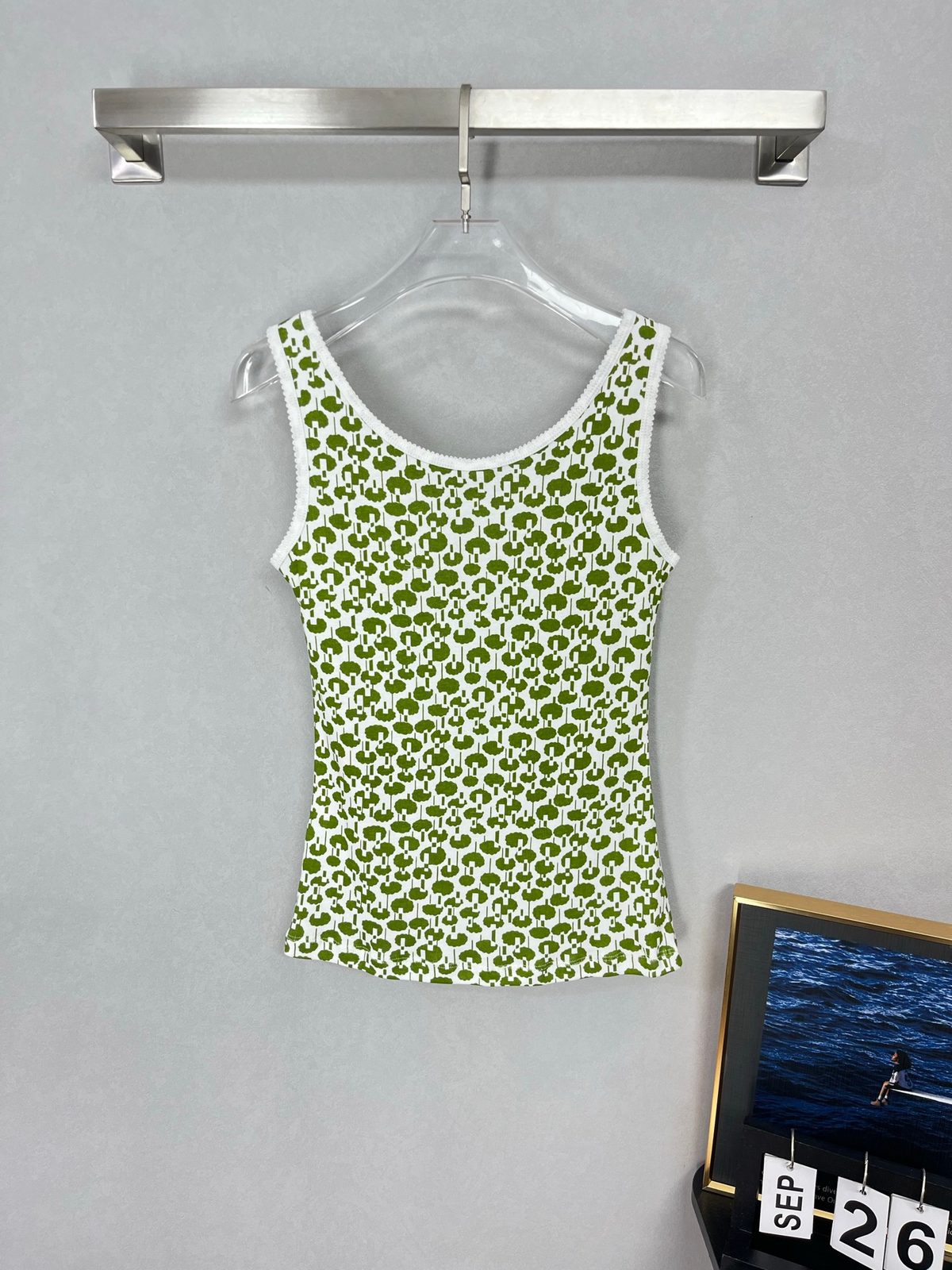 Miu Miu Patterned Cotton Tank Top