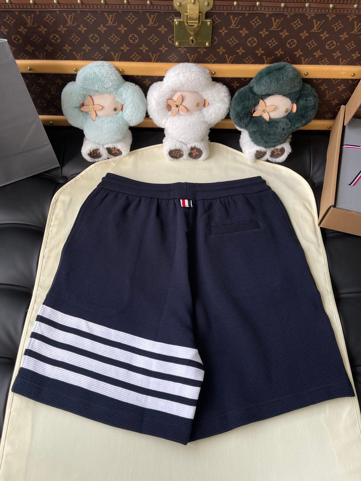 Thom Browne Navy Striped Shorts