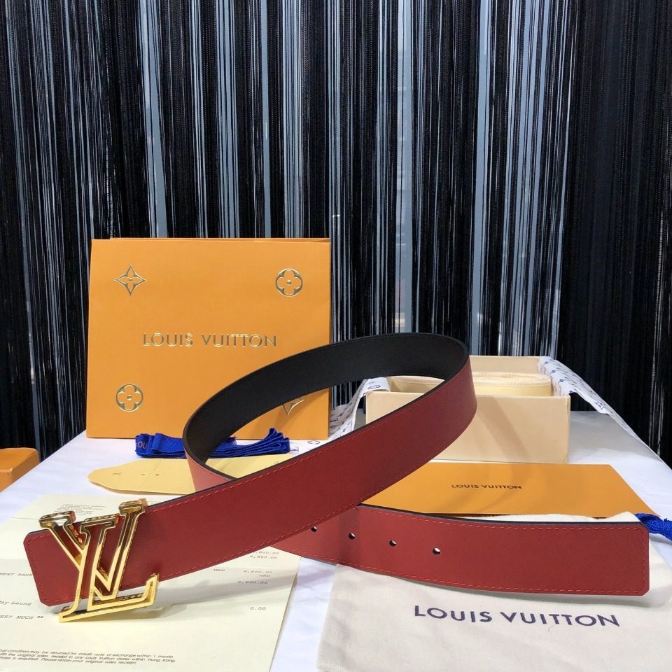 Louis Vuitton LV Gold Buckle Reversible Belt