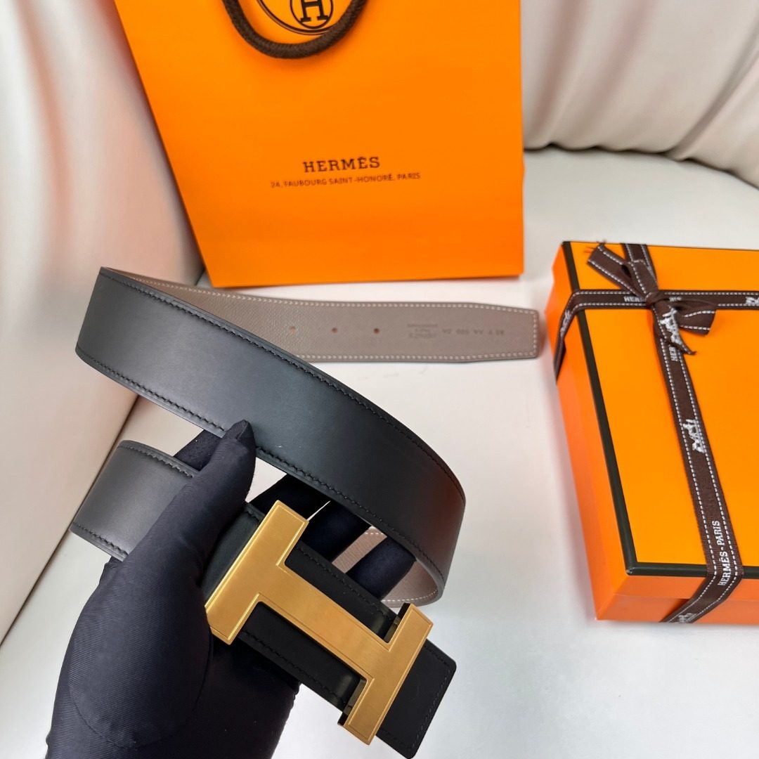 Hermès H Reversible Leather Belt