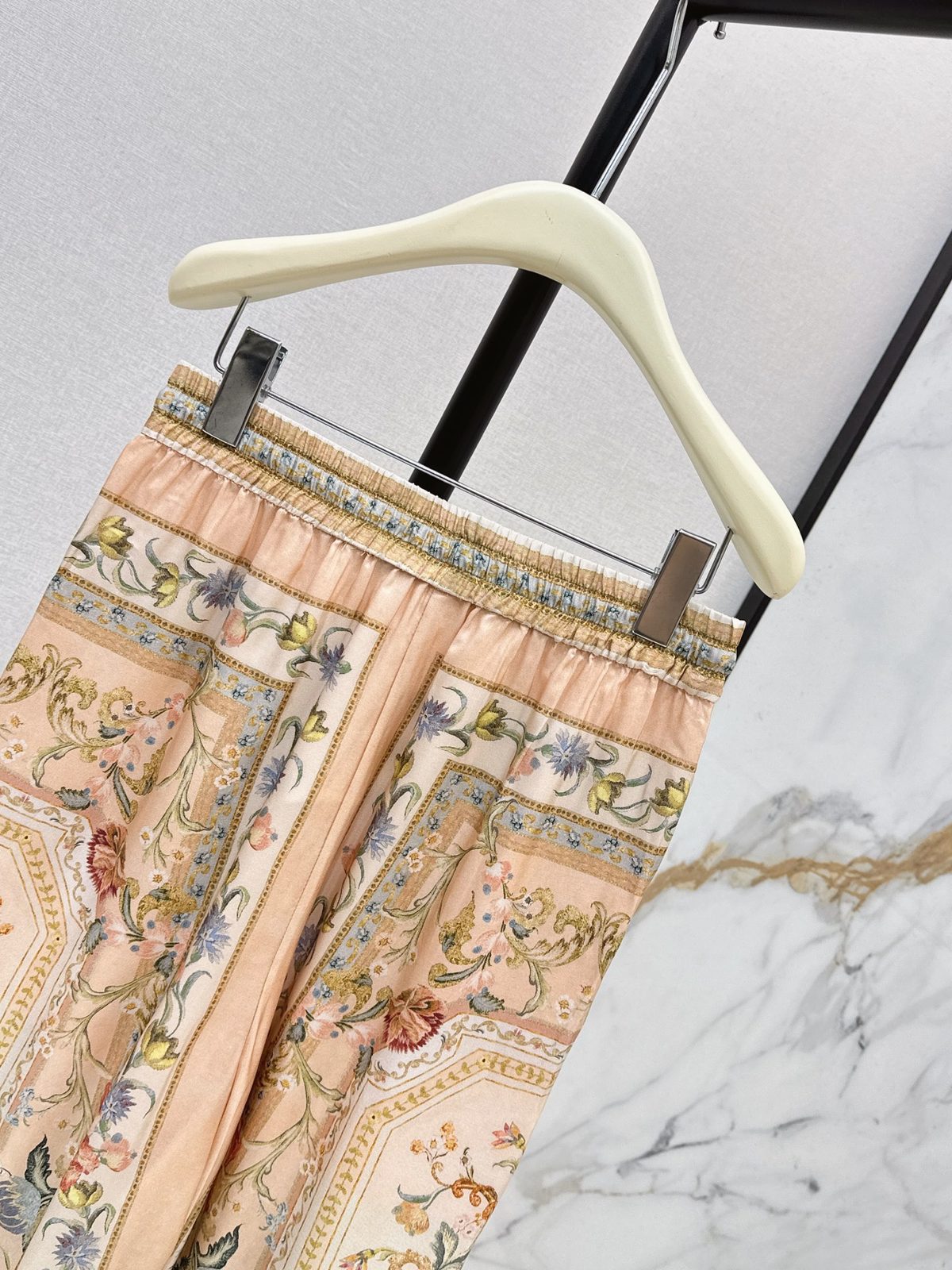 Silk Floral Print Pajama Pants
