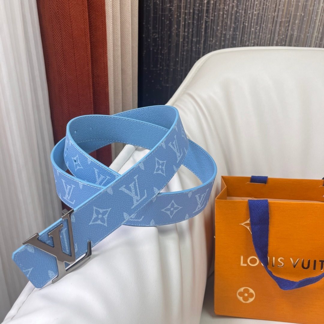 Louis Vuitton Monogram Canvas Belt Light Blue